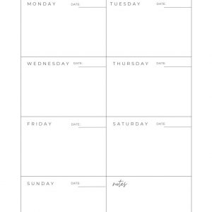 editable weekly planner